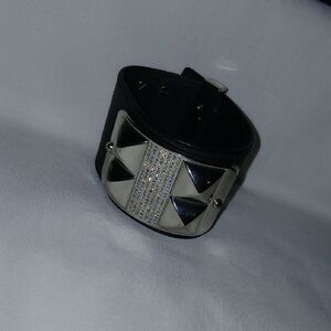 Rebecca Minkoff Black and Silver Studded Bracelet